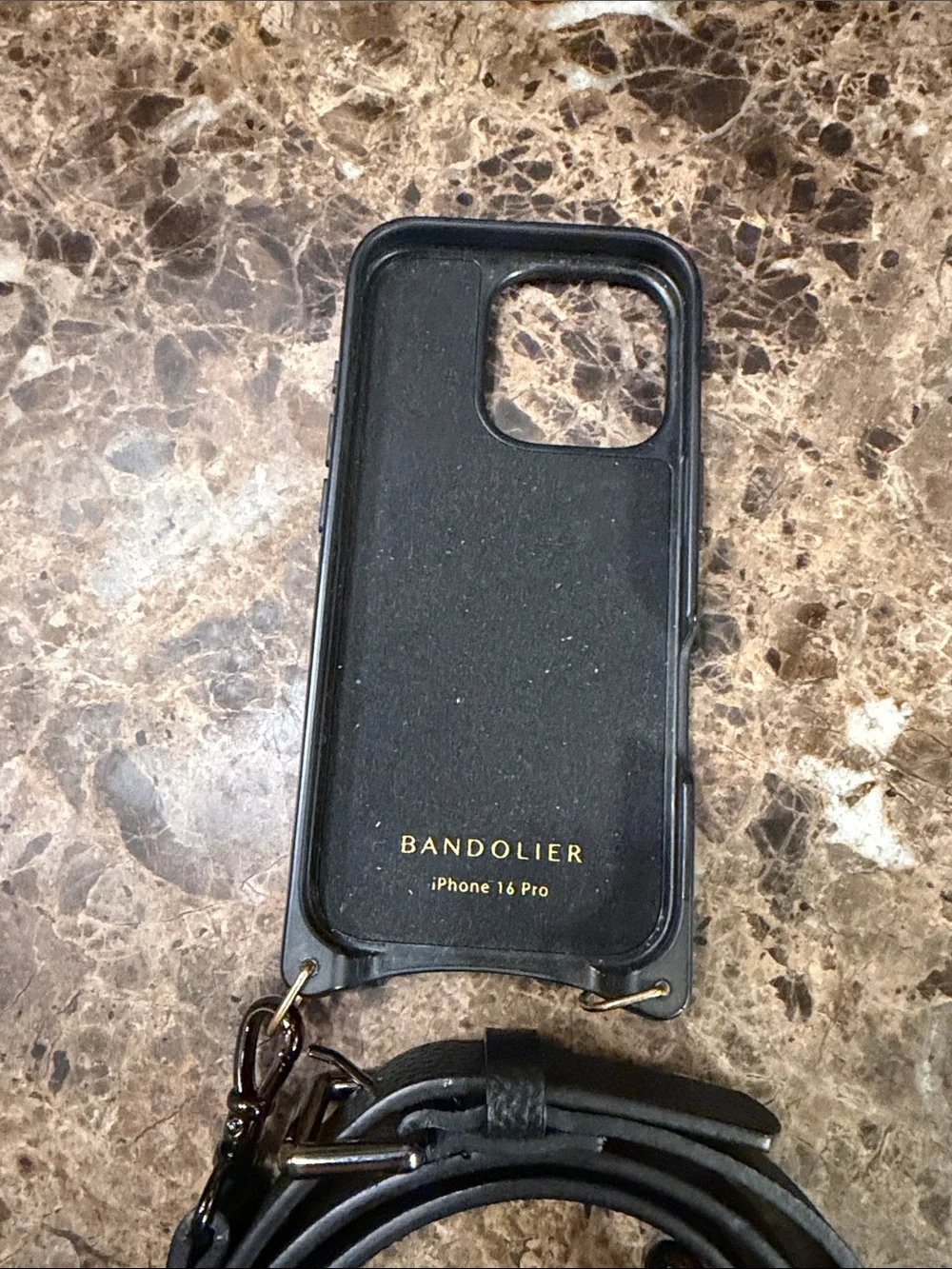 Bandolier Black iPhone 16 Pro Case with Strap Anchors